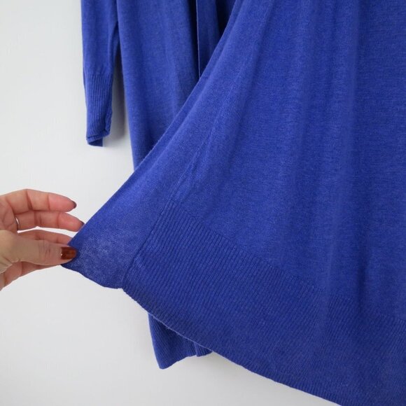 CHICO'S Women's Purple Open-Front Sabrina Layering Cardigan 2 Linen Rayon Blend - Picture 4 of 10